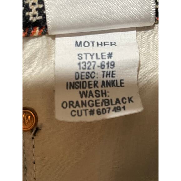 Mother Denim The Insider Ankle Plaid Orange/Black Flare Pants 28" Inseam Size 24 - Picture 14 of 15